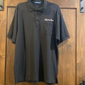 E56) Men's Black Polo Sz. L ConAm logo Embroidered Work NWOT